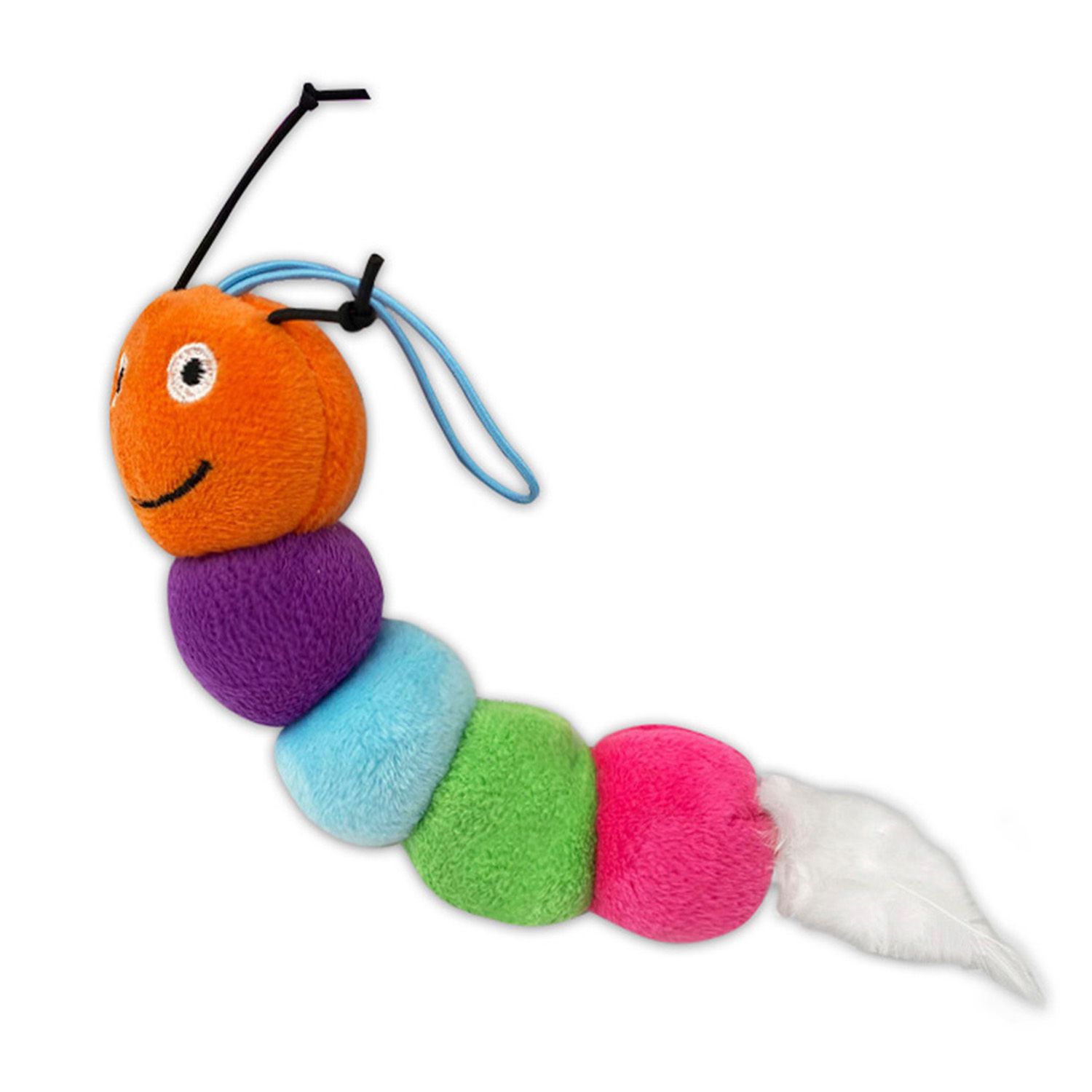 Peluche de oruga multicolor con catnip para gatos