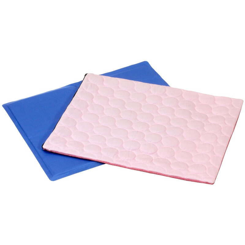 Mantas refrescantes acolchadas azul y rosa para mascotas