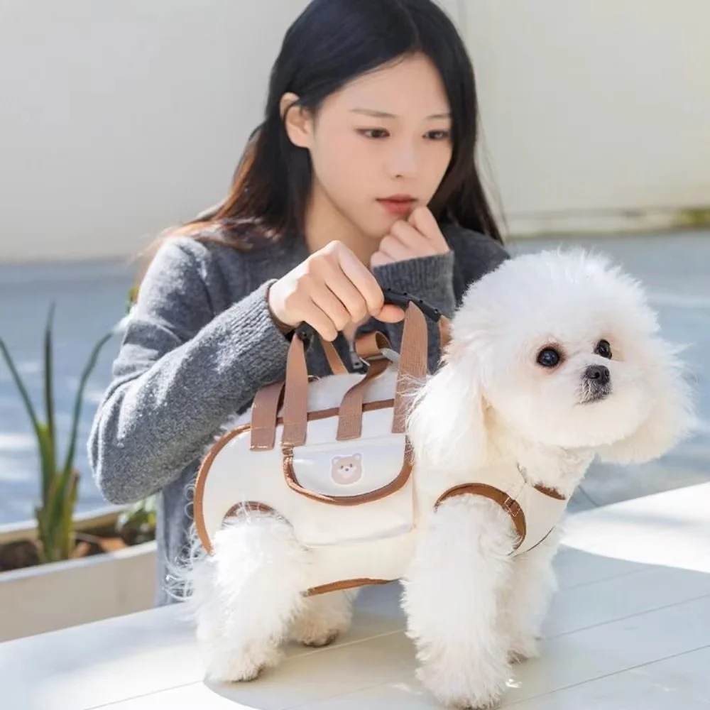 Mochila transportadora clara y transpirable para perros pequeños