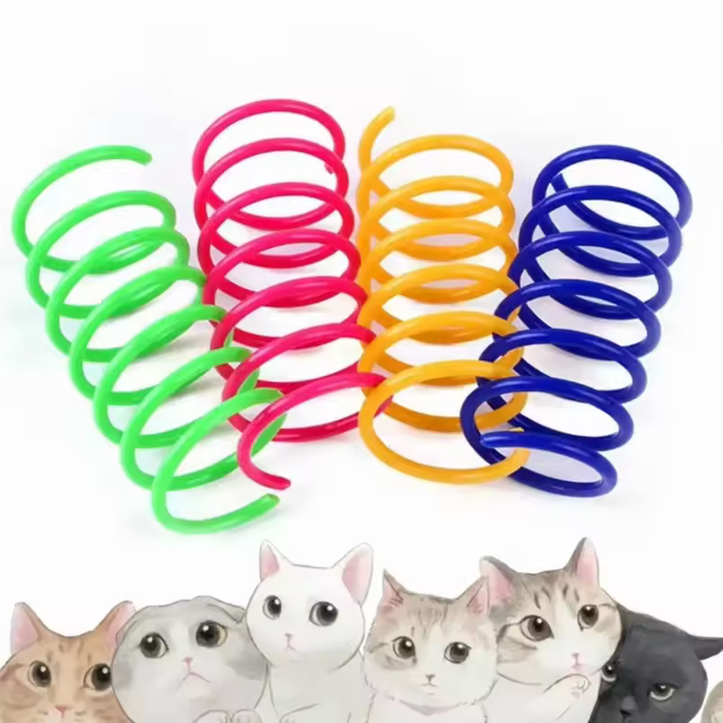 Muelles de plástico de colores para el juego de gatos